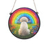 Bichon Frise Rainbow Bridge Stained Glass Effect Suncatcher